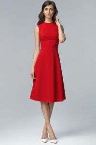 Elegancka sukienka MIDI - czerwony - S62
